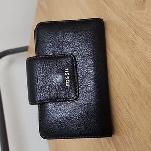 Fossil Black Leather Trifold Wallet